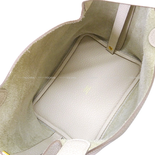 HERMES Handbag Picotin Lock 18 PM Craie Taurillon Clemence Gold HW Stamp K[BRAND NEW][Authentic]