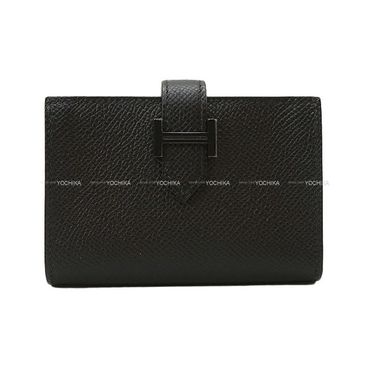 HERMES card holder Bearn Card holder SO BLACK Monochrome Noir (Black) Veau Epsom Black HW Stamp Z[EXCELLENT][Authentic]