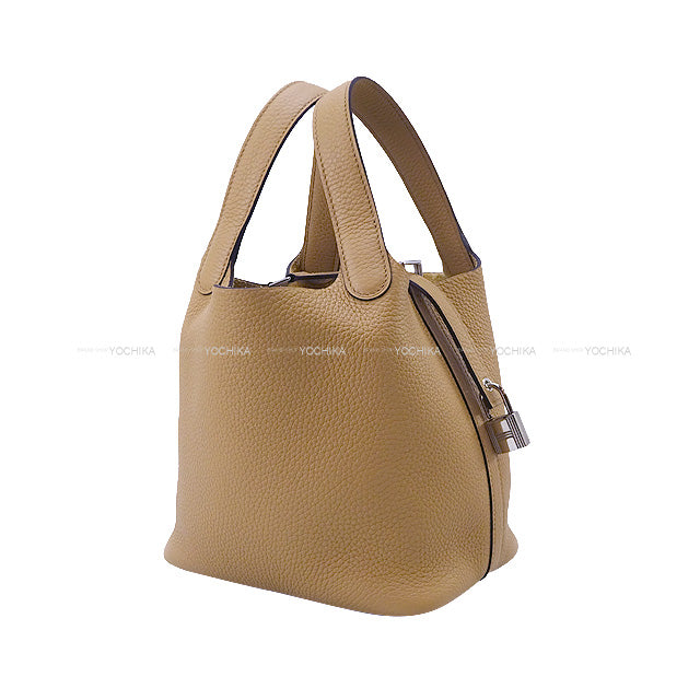 HERMES Handbag Picotin Lock 18 PM Chai Taurillon Clemence Silver HW Stamp B[EXCELLENT][Authentic]