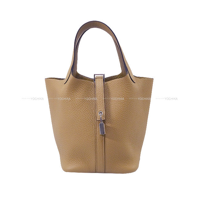 HERMES Handbag Picotin Lock 18 PM Chai Taurillon Clemence Silver HW Stamp B[EXCELLENT][Authentic]