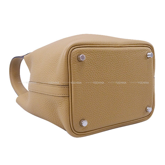 HERMES Handbag Picotin Lock 18 PM Chai Taurillon Clemence Silver HW Stamp B[EXCELLENT][Authentic]