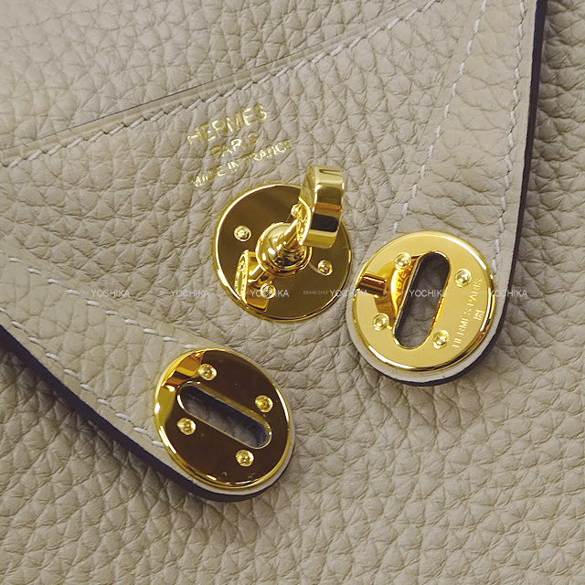 HERMES Shoulder bag Lindy mini 20 Verso Trench/Gris Asphalte Taurillon Clemence Gold HW Stamp K[BRAND NEW][Authentic]