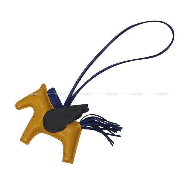 HERMES bag charm Rodeo Pegasus PM Sesami/Bleu Saphir/Noir (Black) Sylvania Stamp U[EXCELLENT][Authentic]