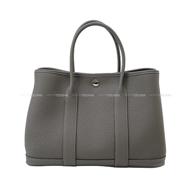 HERMES tote bag Garden Party 30 TPM All Leather Gris Meyer Veau Negonda Silver HW Stamp W[BRAND NEW][Authentic]