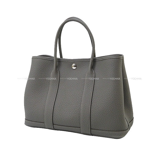 HERMES tote bag Garden Party 30 TPM All Leather Gris Meyer Veau Negonda Silver HW Stamp W[BRAND NEW][Authentic]