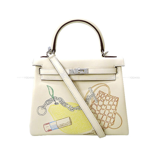 2022SS Limited HERMES Shoulder bag Kelly25 Retourne In & Out Nata Evercalf Silver HW Stamp Z[EXCELLENT][Authentic]