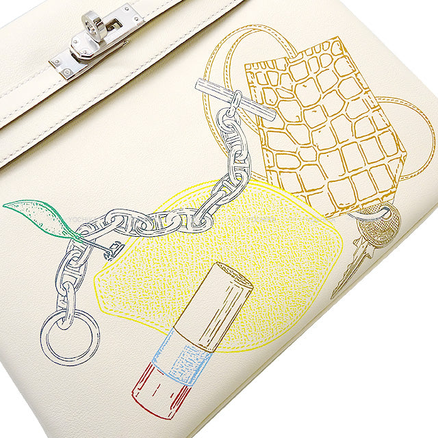 2022SS Limited HERMES Shoulder bag Kelly25 Retourne In & Out Nata Evercalf Silver HW Stamp Z[EXCELLENT][Authentic]