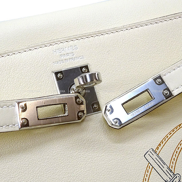 2022SS Limited HERMES Shoulder bag Kelly25 Retourne In & Out Nata Veau Swift Silver HW Stamp Z[EXCELLENT][Authentic]