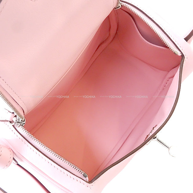 HERMES Shoulder bag Lindy mini 20 Rose Sakura Veau Swift Silver HW Stamp K[BRAND NEW][Authentic]