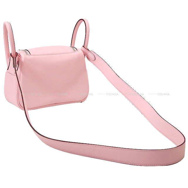 HERMES Shoulder bag Lindy mini 20 Rose Sakura Veau Swift Silver HW Stamp K[BRAND NEW][Authentic]