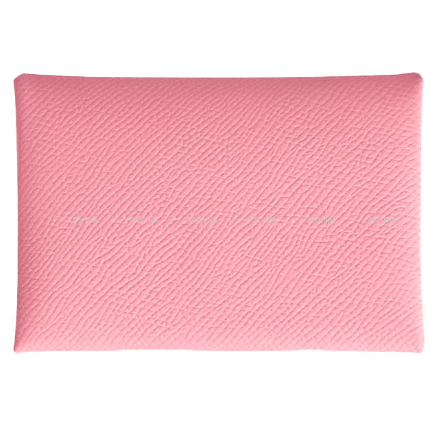 HERMES card holder Calvi Duo Rose Confetti Veau Epsom Silver HW Stamp G[BRAND NEW][Authentic]
