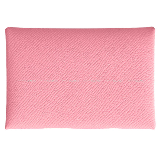 HERMES card holder Calvi Duo Rose Confetti Veau Epsom Silver HW Stamp G[BRAND NEW][Authentic]