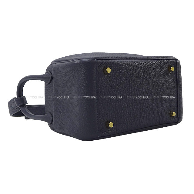 HERMES Shoulder bag Lindy 20 mini Bleu Nuit Epsom Souple Gold HW Stamp B[BRAND NEW][Authentic]