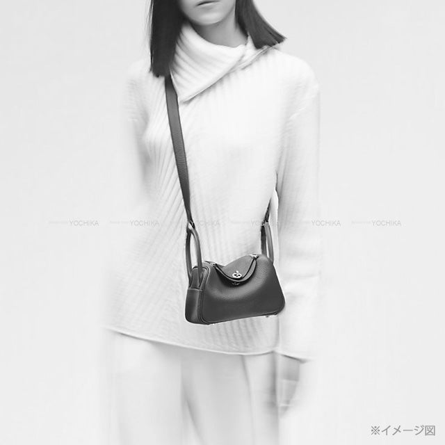 HERMES Shoulder bag Lindy 20 mini Bleu Nuit Epsom Souple Gold HW Stamp B[BRAND NEW][Authentic]