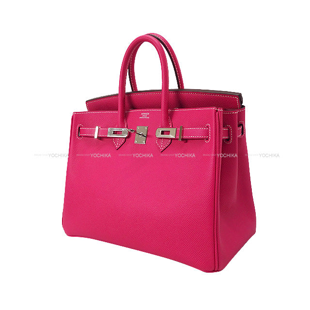 [Pre-loved] 2011SS Limited Edition HERMES Handbag Birkin25 Candy Rose Tyrien/Rubis Veau Epsom Silver HW Stamp □O[LIKE NEW][Authentic]