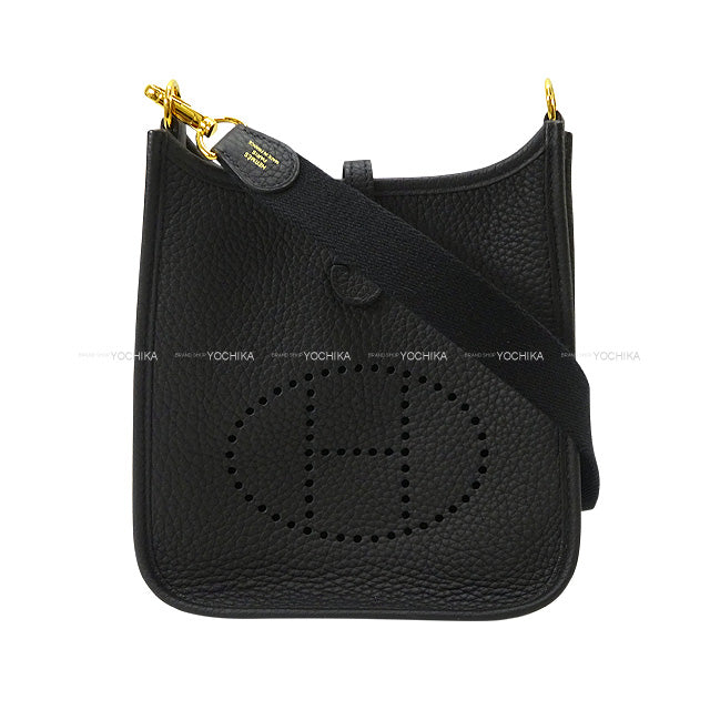 HERMES Shoulder bag Evelyne 16 TPM Noir (Black) Taurillon Clemence Gold HW Stamp B[BRAND NEW][Authentic]