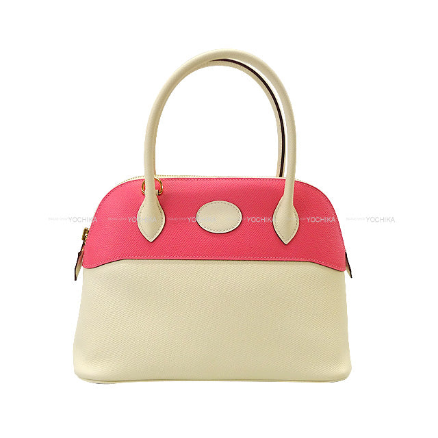 HERMES Shoulder bag Bolide27 Personal Order Nata/Rose Azalee Ever Grain Gold HW Stamp U[BRAND NEW][Authentic]