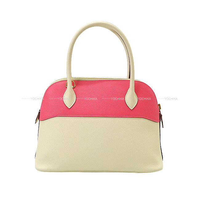 HERMES Shoulder bag Bolide27 Personal Order Nata/Rose Azalee Ever Grain Gold HW Stamp U[BRAND NEW][Authentic]