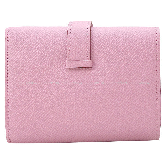 HERMES Tri-fold wallet Bearn Combine Mauve sylvestre Veau Epsom Silver HW Stamp U[BRAND NEW][Authentic]