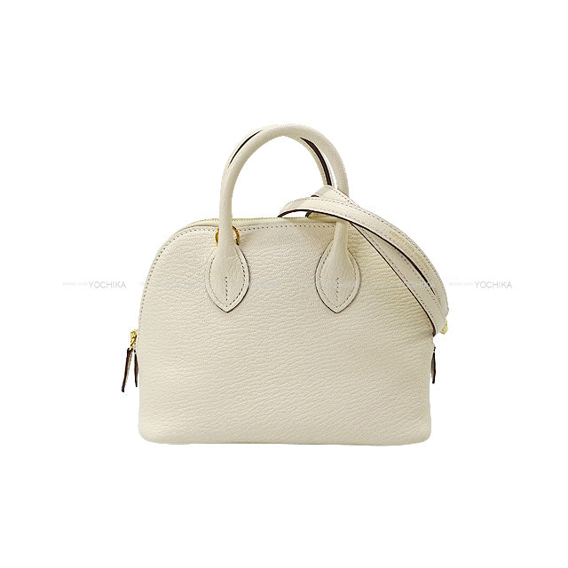 HERMES Shoulder bag Bolide 1923 20 mini Nata Chevre Mysore Gold HW Stamp W[EXCELLENT][Authentic]