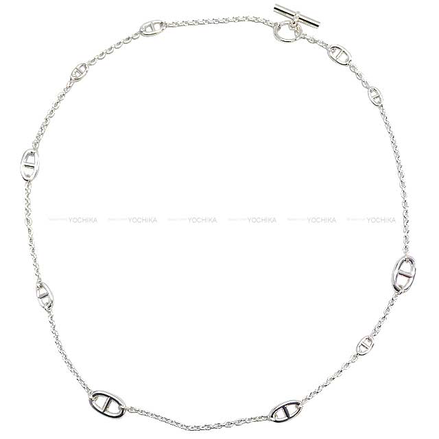 HERMES necklace Long Farandole Chaine d'Ancre 80 Silver Silver925 (SV925 Ag925)[EXCELLENT][Authentic]