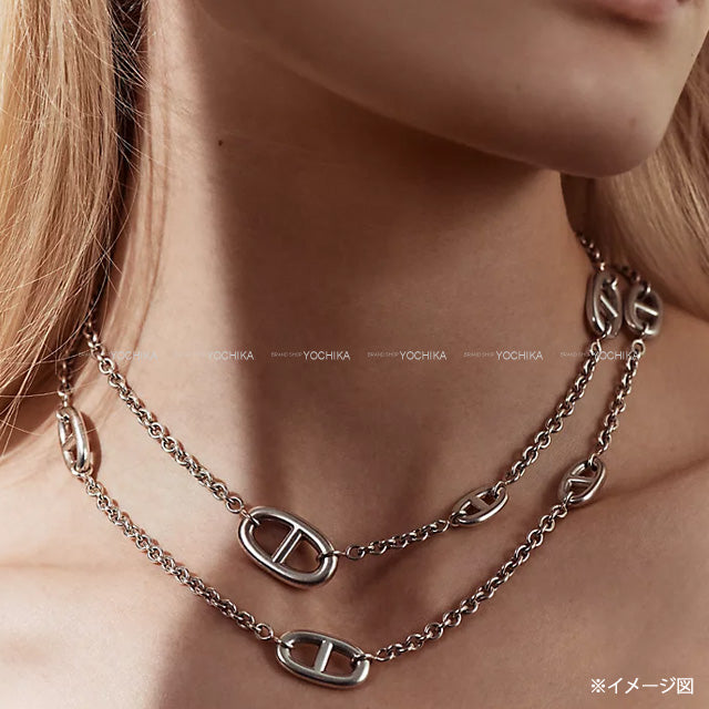 HERMES necklace Long Farandole Chaine d'Ancre 80 Silver Silver925 (SV925 Ag925)[EXCELLENT][Authentic]