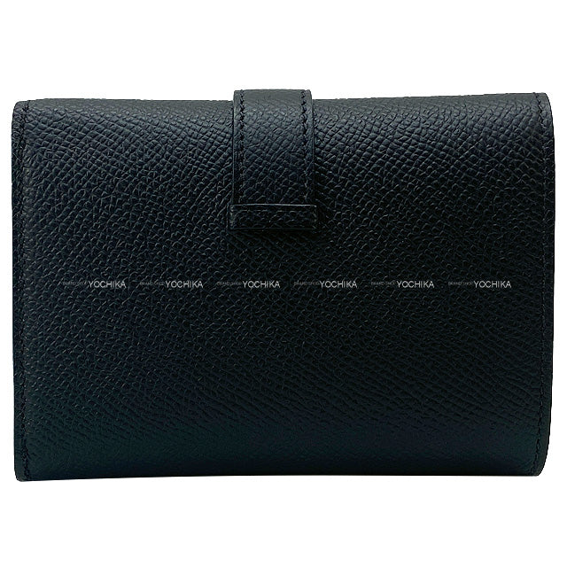 HERMES Tri-fold wallet Bearn Combine Noir (Black) Veau Epsom Gold HW Stamp B[BRAND NEW][Authentic]