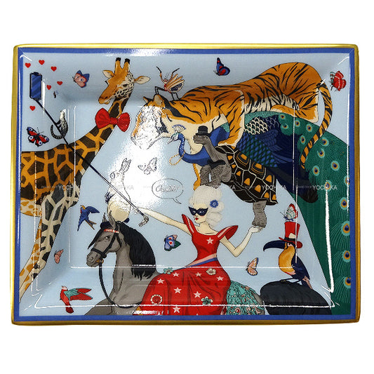 HERMES Plate Vide poche accessories Plate Hermes Story Porcelain[EXCELLENT][Authentic]