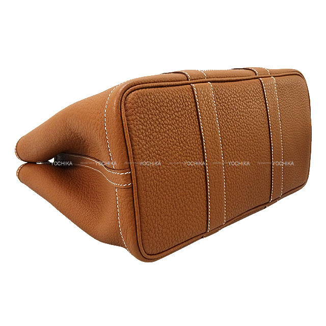 HERMES tote bag Garden Party 30 TPM All Leather Gold Veau Negonda Silver HW Stamp W[BRAND NEW][Authentic]