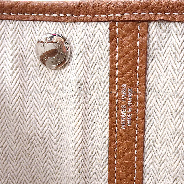 HERMES tote bag Garden Party 30 TPM All Leather Gold Veau Negonda Silver HW Stamp K[BRAND NEW][Authentic]