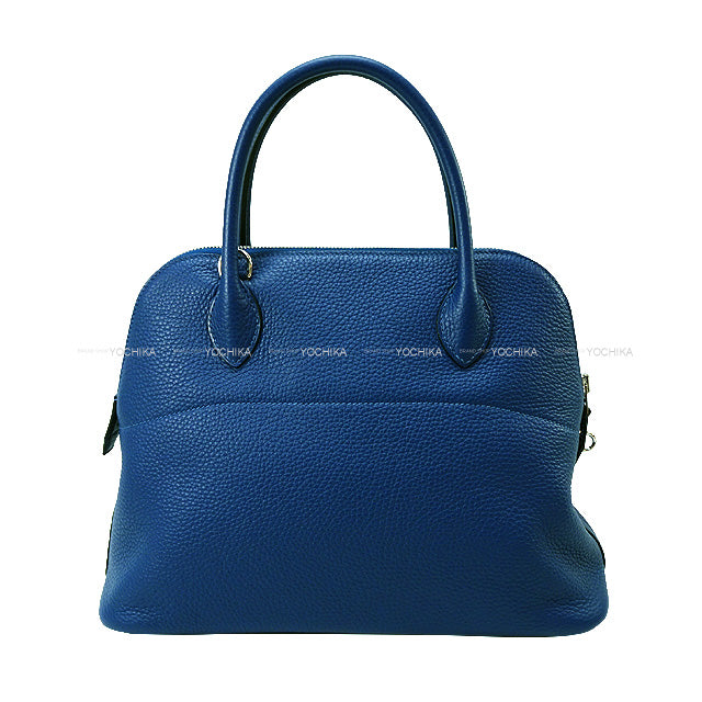 HERMES Shoulder bag Bolide31 Deep Blue Epsom Souple Silver HW Stamp Y[EXCELLENT][Authentic]