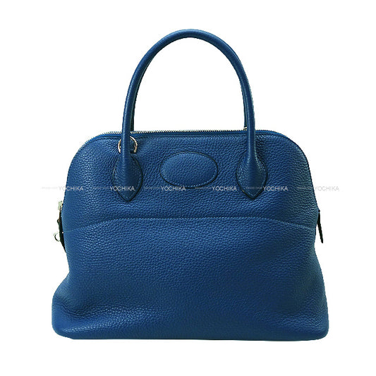 HERMES Shoulder bag Bolide31 Deep Blue Epsom Souple Silver HW Stamp Y[EXCELLENT][Authentic]