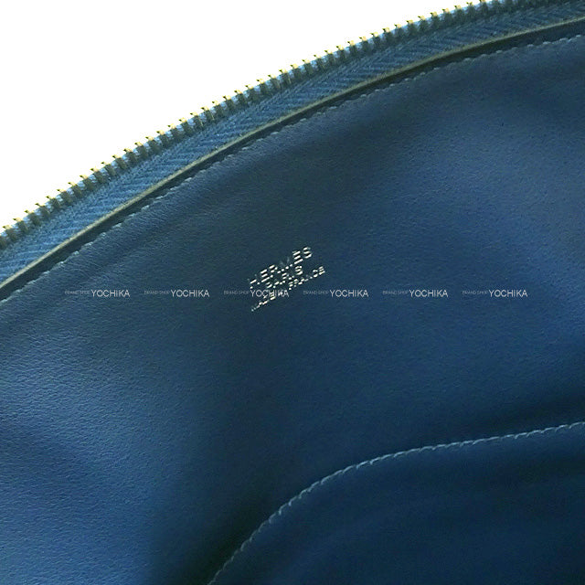 HERMES Shoulder bag Bolide31 Deep Blue Epsom Souple Silver HW Stamp Y[EXCELLENT][Authentic]