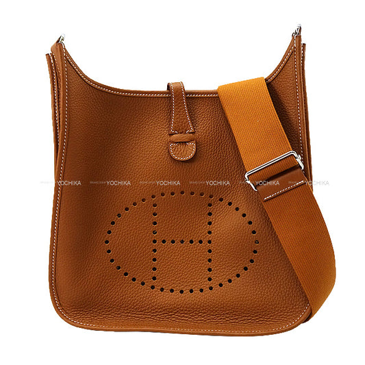 HERMES Shoulder bag Evelyne 29 PM Gold Taurillon Clemence Silver HW Stamp W[BRAND NEW][Authentic]