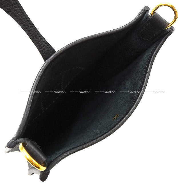 HERMES Shoulder bag Evelyne 16 TPM Noir (Black) Taurillon Clemence Gold HW Stamp Z[EXCELLENT][Authentic]