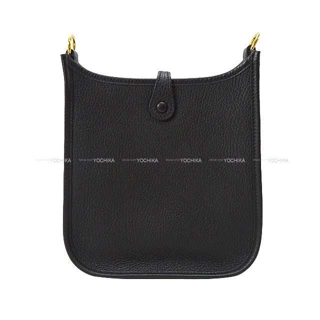 HERMES Shoulder bag Evelyne 16 TPM Noir (Black) Taurillon Clemence Gold HW Stamp Z[EXCELLENT][Authentic]