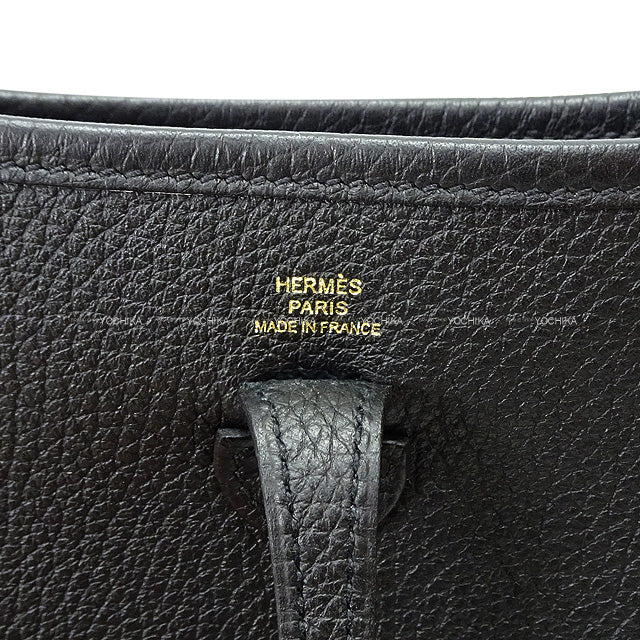 HERMES Shoulder bag Evelyne 16 TPM Noir (Black) Taurillon Clemence Gold HW Stamp Z[EXCELLENT][Authentic]