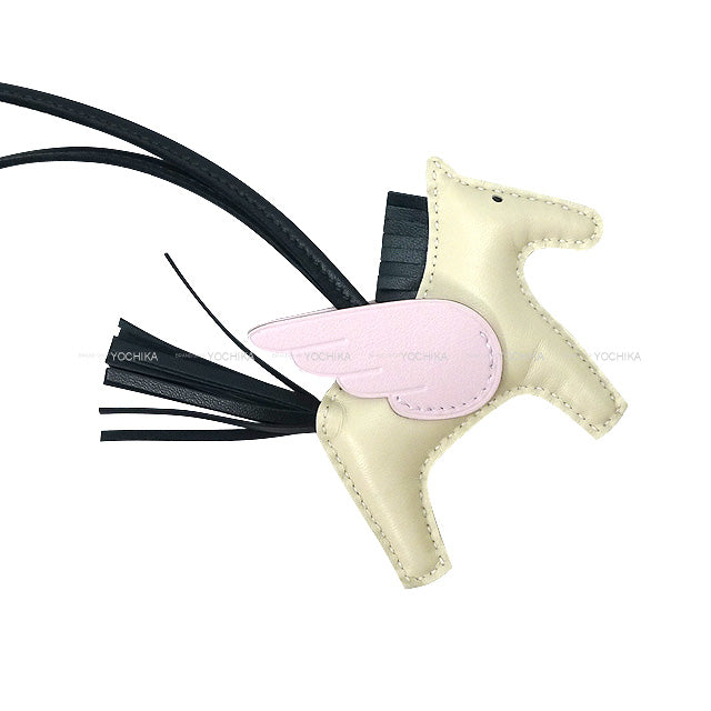 HERMES bag charm Rodeo Pegasus PM Craie/Mauve Pale/Vert Cypress Agneau Milo/Veau Swift Stamp U[EXCELLENT][Authentic]