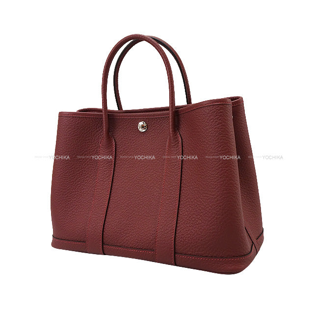 HERMES tote bag Garden Party 30 TPM All Leather Rouge H Vache Country Silver HW Stamp W[BRAND NEW][Authentic]