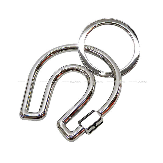 HERMES keyring(key holder) Metal Fer a Cheval Horseshoe Noir (Black)/Silver Silver HW[EXCELLENT][Authentic]