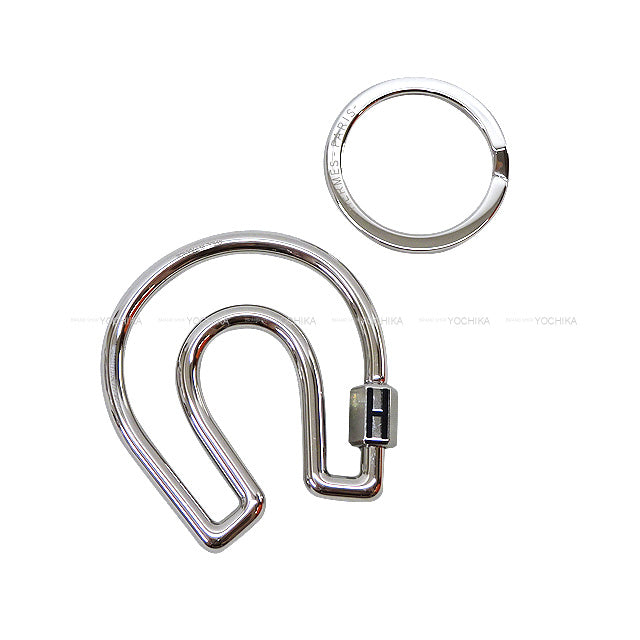 HERMES keyring(key holder) Metal Fer a Cheval Horseshoe Noir (Black)/Silver Silver HW[EXCELLENT][Authentic]
