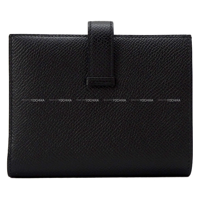 HERMES Bi-fold wallet Bearn Compact Noir (Black) Veau Epsom Silver HW Stamp B[BRAND NEW][Authentic]