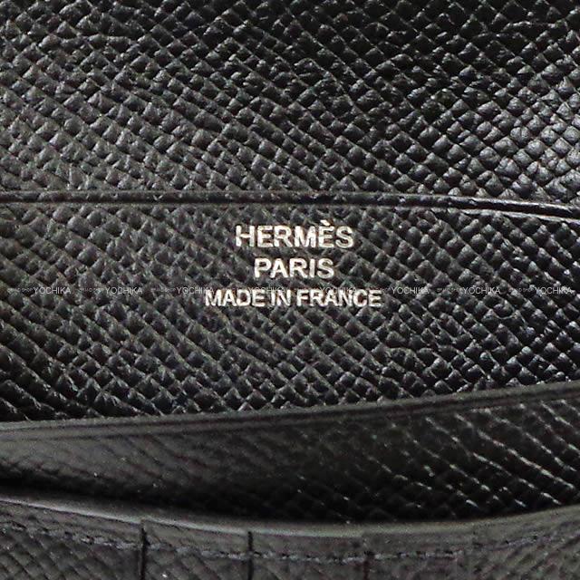 HERMES Bi-fold wallet Bearn Compact Noir (Black) Veau Epsom Silver HW Stamp B[BRAND NEW][Authentic]