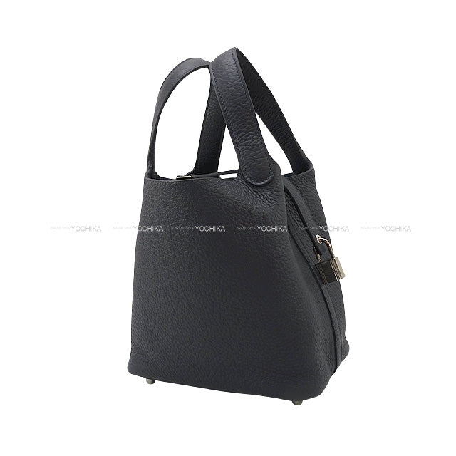 HERMES Handbag Picotin Lock 18 PM Caban Taurillon Clemence Silver HW Stamp K[EXCELLENT][Authentic]