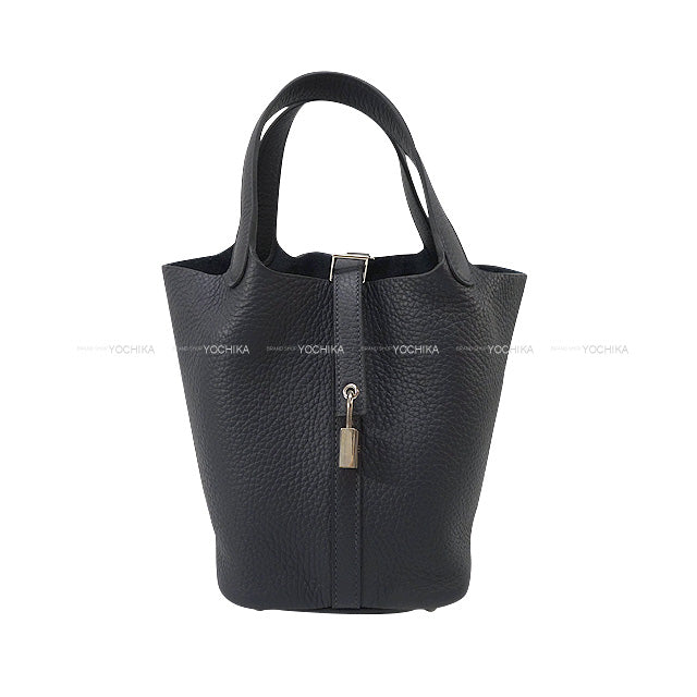 HERMES Handbag Picotin Lock 18 PM Caban Taurillon Clemence Silver HW Stamp K[EXCELLENT][Authentic]