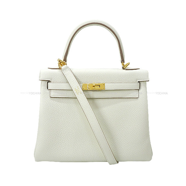 HERMES Shoulder bag Kelly25 Retourne Mushroom Veau Jonathan Gold HW Stamp B[BRAND NEW][Authentic]