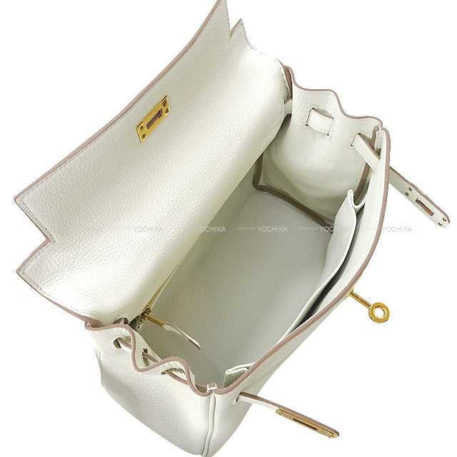 HERMES Shoulder bag Kelly25 Retourne Mushroom Veau Togo Gold HW Stamp B[BRAND NEW][Authentic]