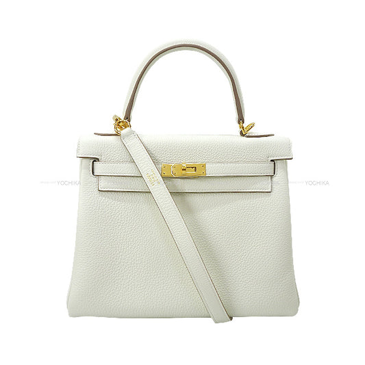 HERMES Shoulder bag Kelly25 Retourne Mushroom Veau Togo Gold HW Stamp B[BRAND NEW][Authentic]