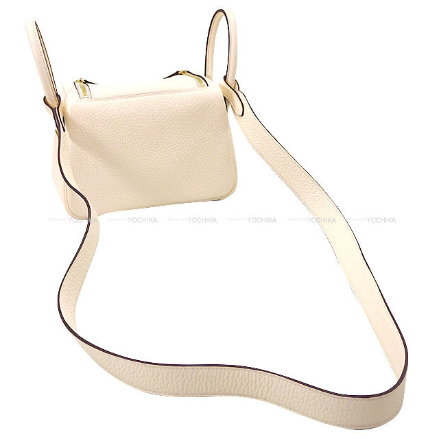 HERMES Shoulder bag Lindy 20 mini Nata Taurillon Clemence Gold HW Stamp K[BRAND NEW][Authentic]