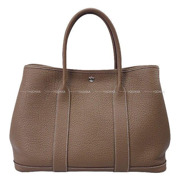 HERMES tote bag Garden Party 36 PM Etoupe Veau Negonda Silver HW Stamp B[EXCELLENT][Authentic]